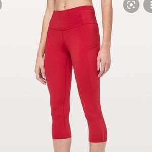 Lululemon leggings red cropped